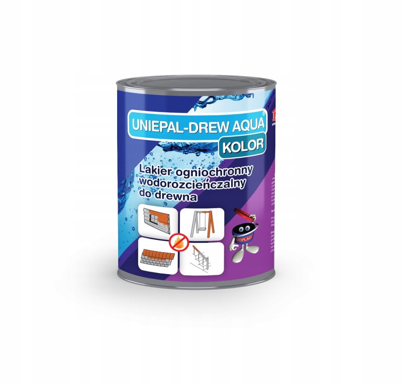 UNIEPAL-DREW AQUA KOLOR Lakier ogniochronny do drewna KOLORY
