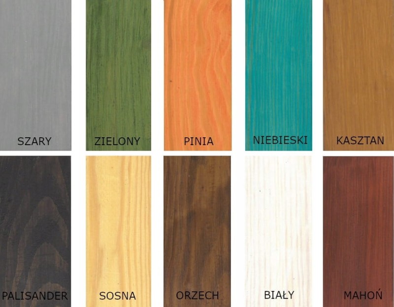 UNIEPAL-DREW AQUA KOLOR Lakier ogniochronny do drewna KOLORY