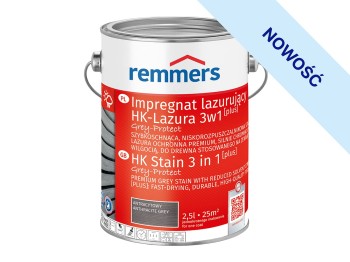 Remmers NOWY HK-Lasur 3w1 PLUS Impregnat lazurujący do drewna GRAFITOWY