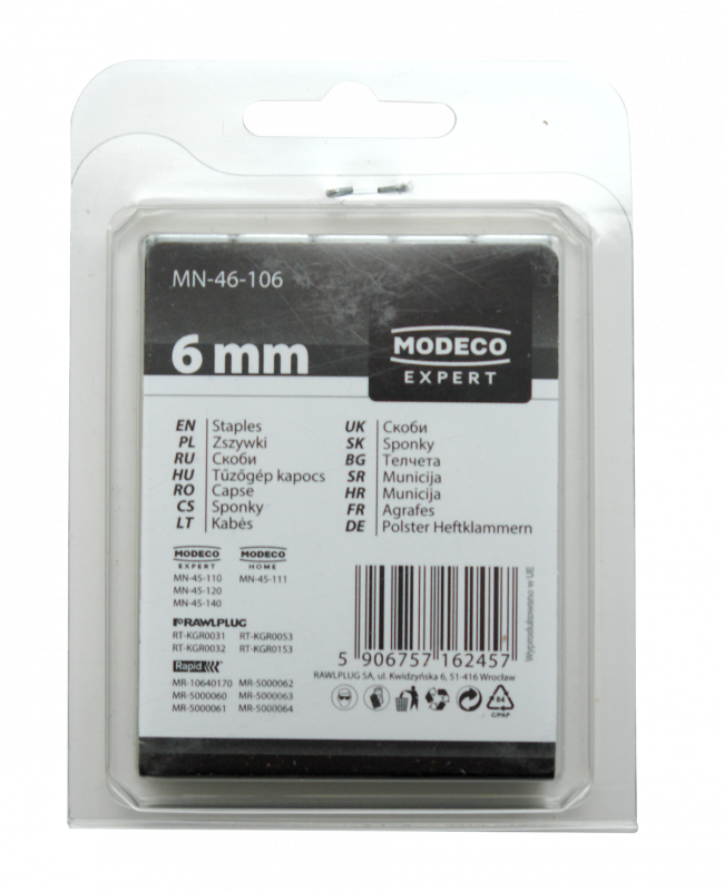 Zszywki do tackera 8mm 1000szt H1/R7/P1/W62 M53 Modeco Expert