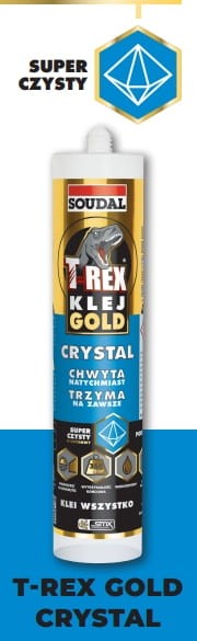 Soudal Klej T-rex gold CRYSTAL Klej montażowy błyskawiczny 290ml UNIWERSALNY.jpeg