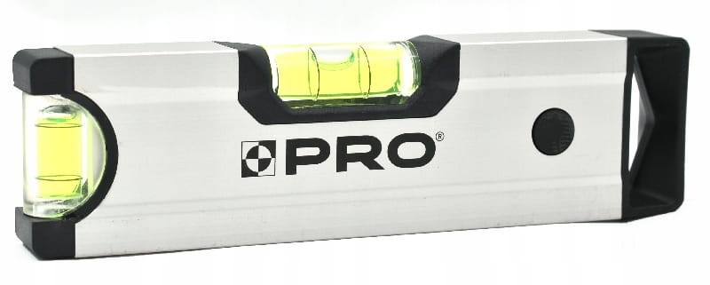 Profesjonalna poziomica anodowana libella PRO 18cm srebrna z magnesem + GRATIS.jpeg