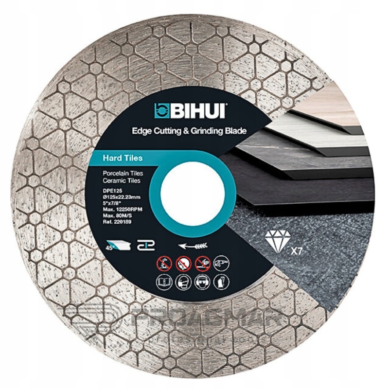 Tarcza do ukosowania płytek, gresu BIHUI JOLLY 125mm Cięcie/Szlifowanie