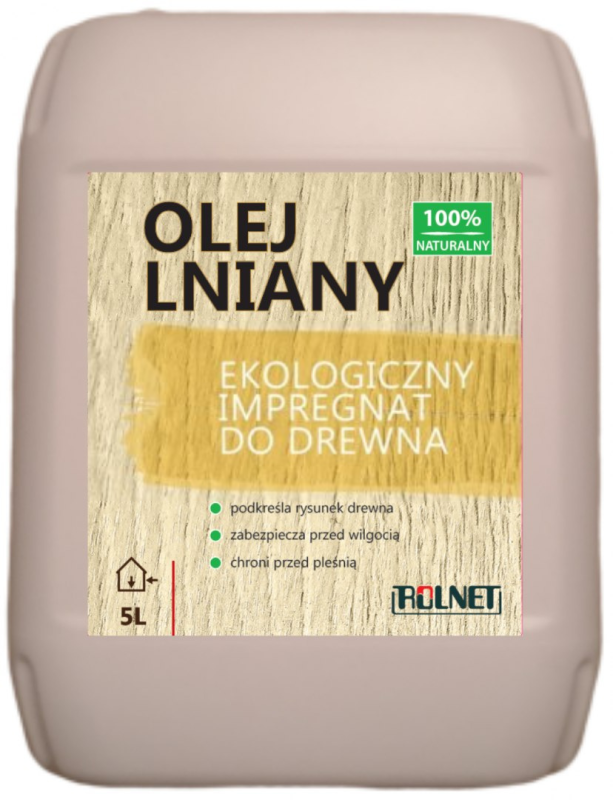 Olej lniany Impregnat do drewna 100% naturalny ECO 5l