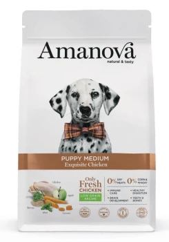 Amanova Puppy Medium Exquisite Chicken sucha karma dla psa kurczak 12 kg
