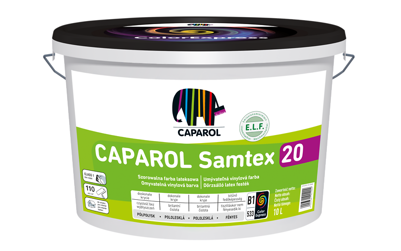 Caparol Samtex 20 odporna farba lateksowa półpołysk do ścian