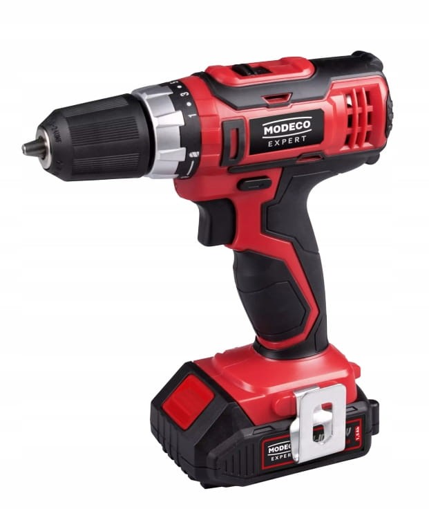 Zestaw wiertarko-wkrętarka MODECO EXPERT + akumulator, szybka ładowarka SYSTEM 18V
