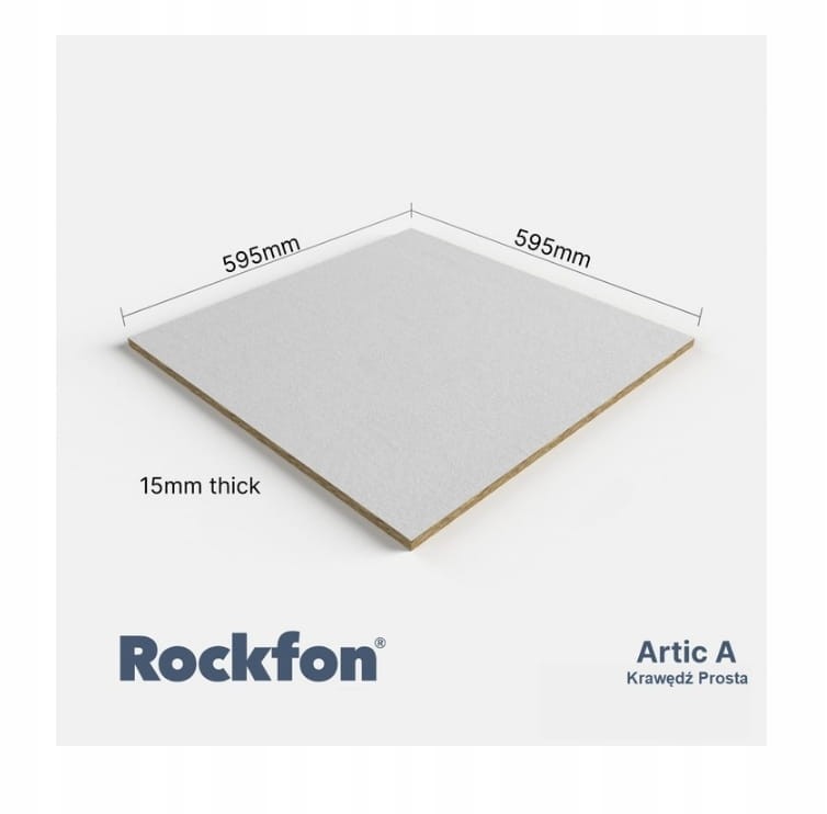 Płyta sufitowa Rockfon Artic 0.9 A15/A24 15/600/600 11,52m2