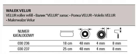 Wkład (zapas) do wałka welurowy Motive 25cm