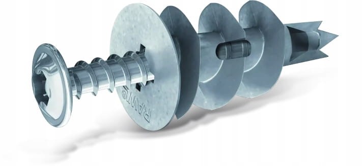 Kołki metalowe ślimakowe DRIVA z wkrętem - ślimak metalowy do regipsu G-K 100szt