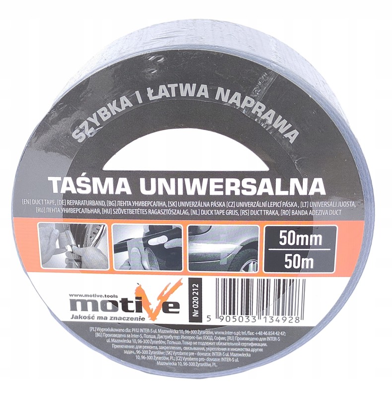 Mocna taśma uniwersalna naprawcza DUCT TAPE 50mm/50m Motive