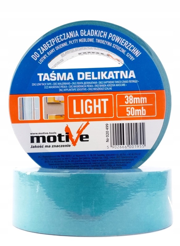 Delikatna taśma malarska 38mm x 50m Motive/Inter-S