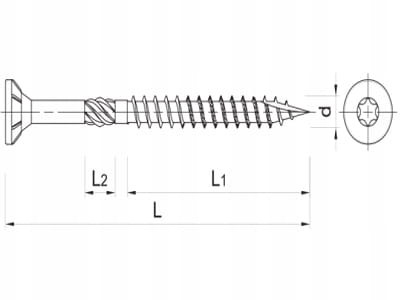 Wkręty hartowane do drewna 3x20mm RawlPlug TORX - 500szt.