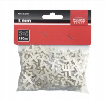 Krzyżyki dystansowe do glazury 3mm MODECO EXPERT 150 szt.