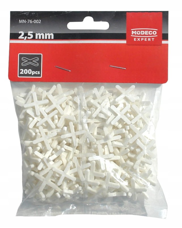 Krzyżyki glazurnicze dystansowe MODECO EXPERT 200szt. 2,5mm