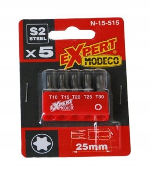 Komplet grotów Torx 25mm T10-T30 MODECO EXPERT 5szt.