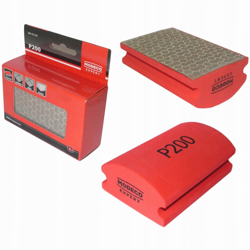 Gąbka, kostka diamentowa płytek gresu granitu P200 MODECO EXPERT