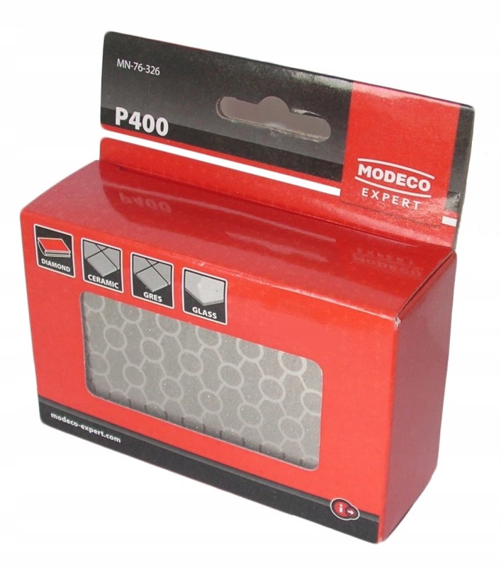 Gąbka, kostka diamentowa do płytek, gresu, granitu P400 MODECO EXPERT