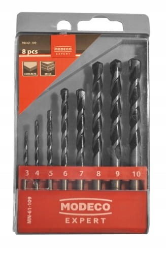 Komplet wierteł walcowych do betonu 3-10mm 8szt. MODECO EXPERT