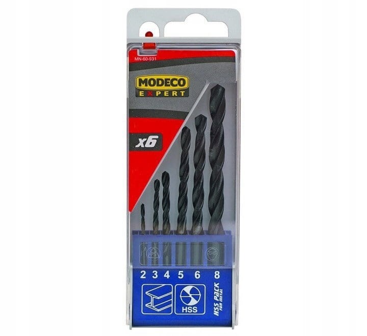 Komplet wierteł HSS 6szt 2,0- 8,0 MODECO EXPERT