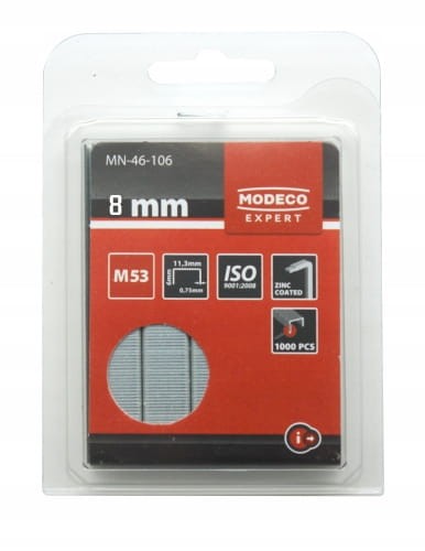 Zszywki do tackera 8mm 1000szt H1/R7/P1/W62 M53 Modeco Expert
