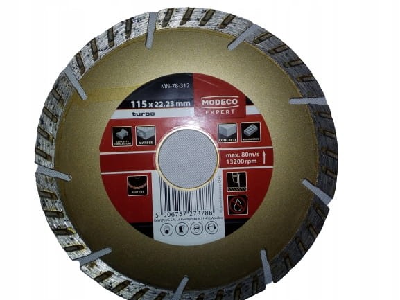 Ściernica diamentowa segmentowa typu Turbo 115mm MODECO EXPERT