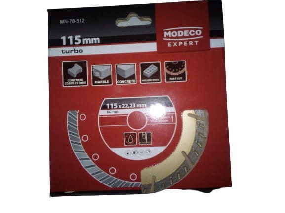 Ściernica diamentowa segmentowa typu Turbo 115mm MODECO EXPERT