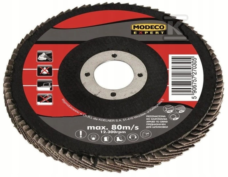 Tarcza ścierna listkowa fi.125 gr.60 MODECO EXPERT