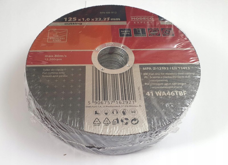 Tarcza do cięcia metalu płaska 125 x 1,0 x 22,23mm MODECO EXPERT