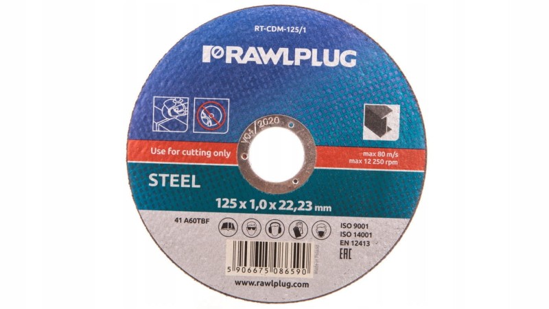 Tarcza do cięcia stali, metalu RawlPlug 125x1,0x22mm