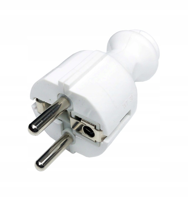 Wtyczka prosta Elgotech 16A UNI-SCHUKO z/u 230 V rozbieralna biała