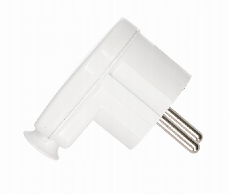 Wtyczka kątowa Uni-Schuko 16A 250V 2P+Z biała WT-16U