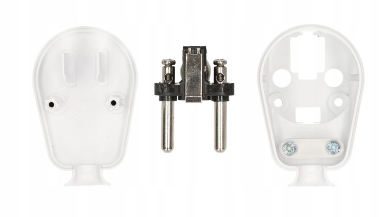 Wtyczka kątowa Uni-Schuko 16A 250V 2P+Z biała WT-16U