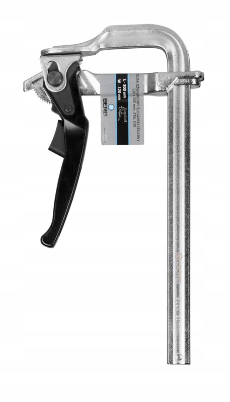 Ścisk dźwigniowy ślusarski stalowy Berg 120 x 300 mm