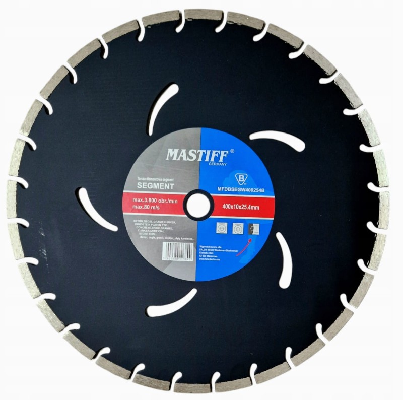 Mastiff TARCZA DIAMENTOWA segmentowa 400x25.4mm do cięcia betonu 400mm