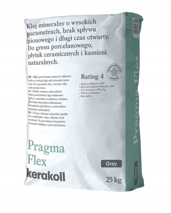 Kerakoll PRAGMA FLEX Klej mineralny do gresu, płytek, kamieni 25KG