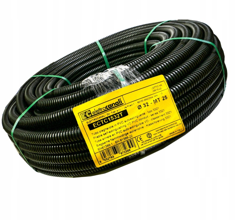 PESZEL rura karbowana PVC z pilotem FI 32mm 25m 750N UV FEPCT32