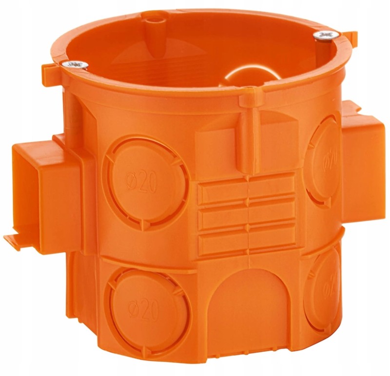Puszka elektryczna podtynkowa szeregowa z wkrętami Simet 61 x 65 x 61 mm