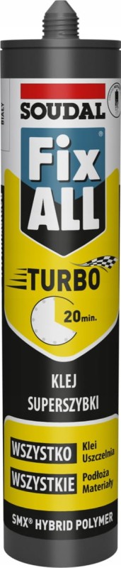 Soudal KLEJ TURBO szybkoschnący do drewna, podłóg, kamienia BIAŁY 280ml