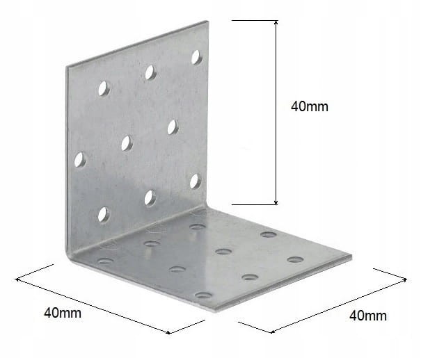 Kątownik montażowy ocynkowany, łącznik ciesielski Koelner 40x40x40 gr. 2mm
