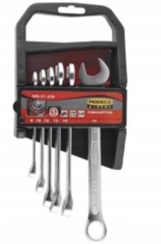 Komplet kluczy płasko-oczkowych 8-17mm MODECO EXPERT 6szt.
