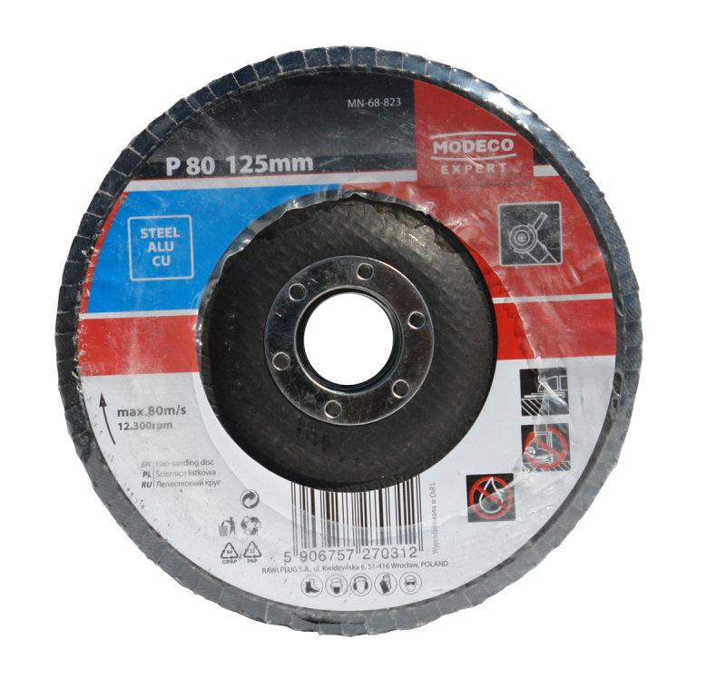 Ściernica listkowa talerzowa MODECO EXPERT 125mm P100.png